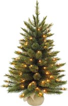 Sapin de Noël Artificiel Triumph Tree Forest Givré en Jute avec Siècle des Lumières LED - H60 x Ø46 cm - Vert