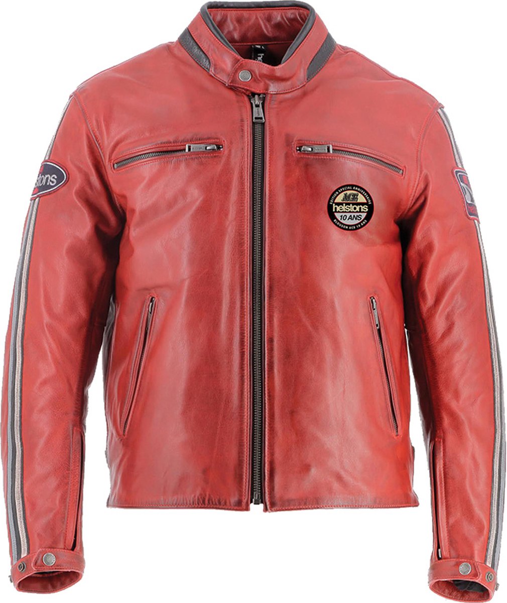 HELSTONS Ace (10 Years) Leather Red Men Jacket S - Maat - Jas