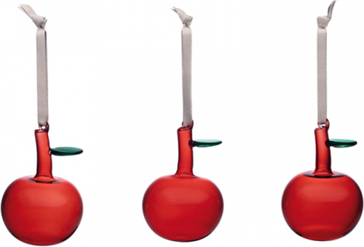 Glazen appel set van 3