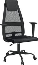 vidaXL - Kantoorstoel - verstelbare - hoogte - mesh - en - kunstleer - zwart
