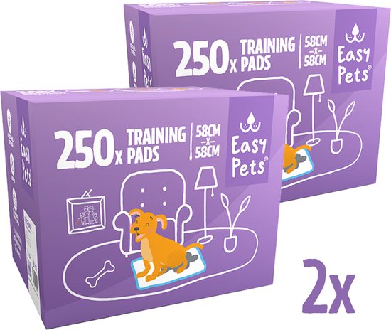 Easypets Puppy Training Pads - Zindelijkheidstraining - Hondentoilet - 58 x 58 cm - 500 stuks