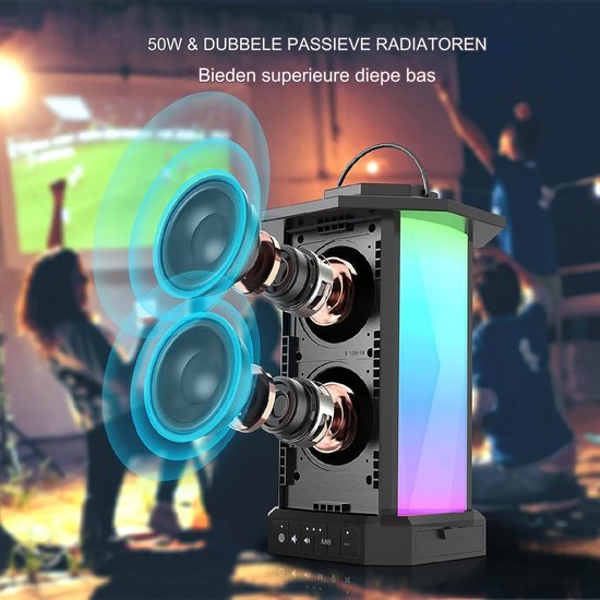 Bluetooth Box - Luidspreker - Box met Ledlicht - Partybox - Outdoor Box - Bluetooth Speaker van Matrix. — afbeelding 3