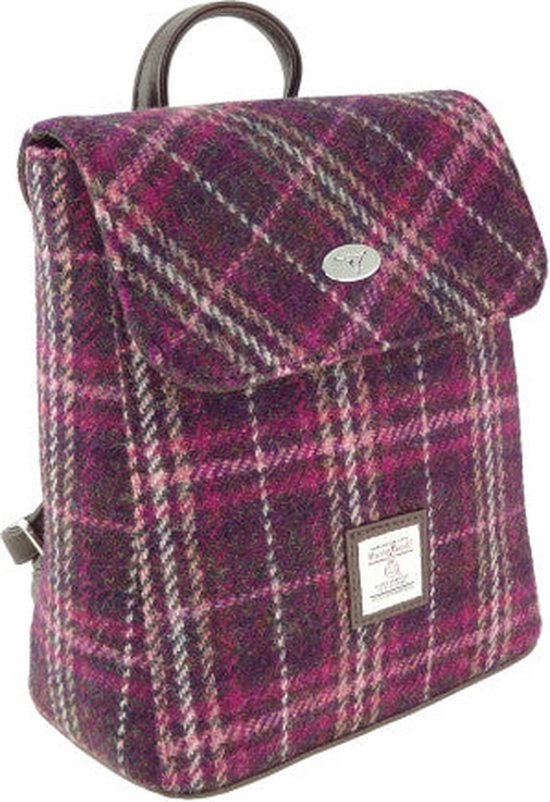 Rugzak Tummel Paars Geruit - Mini - 26x21x12 - Harris Tweed - Glen Appin of Scotland