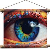 Textielposter - Oog - Wimpers - Kleuren - Regenboog - 40x30 cm Foto op Textiel