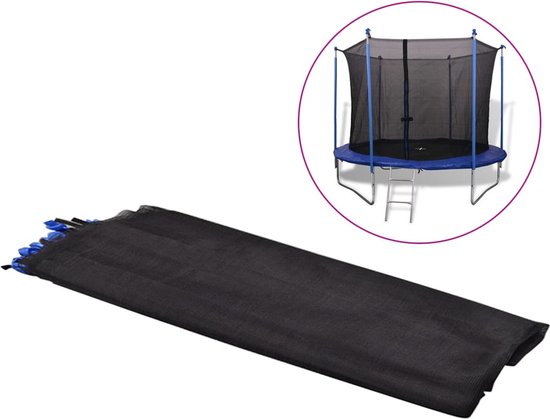 The Living Store Trampoline Veiligheidsnet - 2.61 x 1.8 m - zwart - PE - 3.05 m trampoline (sku- 142092)