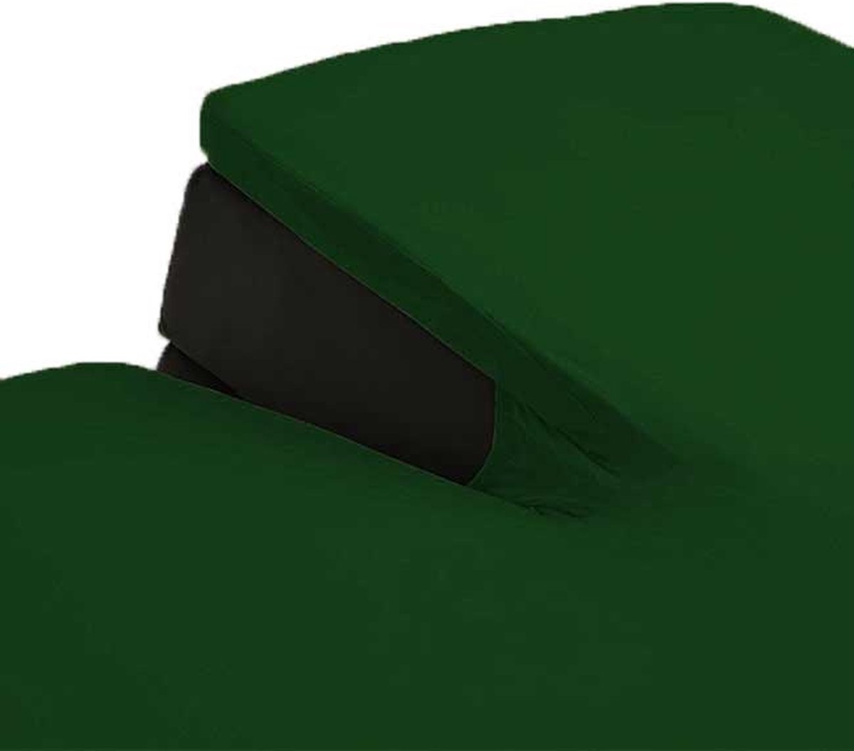 Hoeslaken Split Topper Dubbel Jersey Groen 160x220 + 30 cm