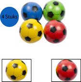 Set de Voetbal en Plastique 4 Pièces - 23CM - 90 Grammes - Enfants - Différentes Couleurs - Rouge/ Blauw/Vert/Jaune