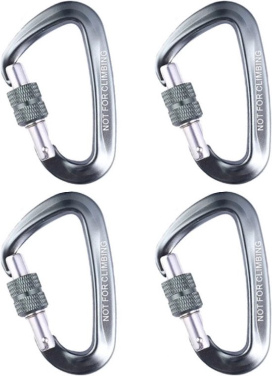 FINN Outdoors® Set van 10 mini-karabijnhaken, 5 cm, aluminium