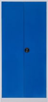 Furni24 archiefkast, met 5 vakken, compleet gemonteerd, 195x92x42cm, stalen vleugeldeurkast, afsluitbare locker, blauw