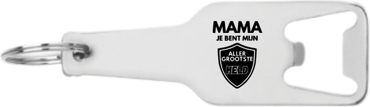 Akyol - mama jij bent mijn aller grootste held flesopener - Mama - familie - cadeau - 105 x 25mm