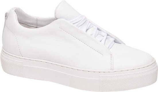 5th Avenue Dames Witte leren sneaker plateauzool - Maat 40 | bol.com