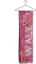 Sjaal roze - 100% katoen - dubbelgelaagde sjaal print