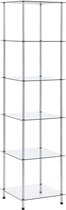 The Living Store Vitrinekast - Vitrinekast - 40 x 40 x 160 cm - 6 lagen - Gehard glas