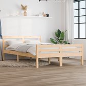 The Living Store Houten Bedframe - 160 x 200 cm - Massief Grenenhout - Stabiel en Comfortabel