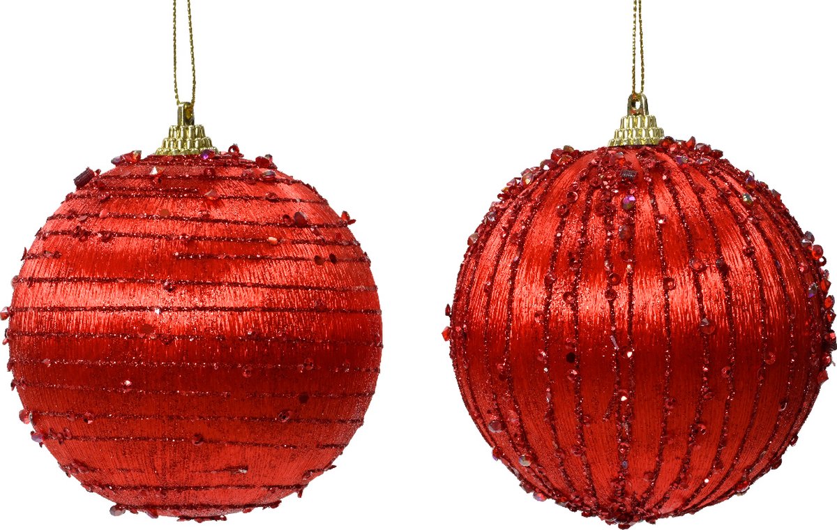Rode foam kerstbal van 6 cm diameter, merkloos, perfect voor kerstdecoratie.