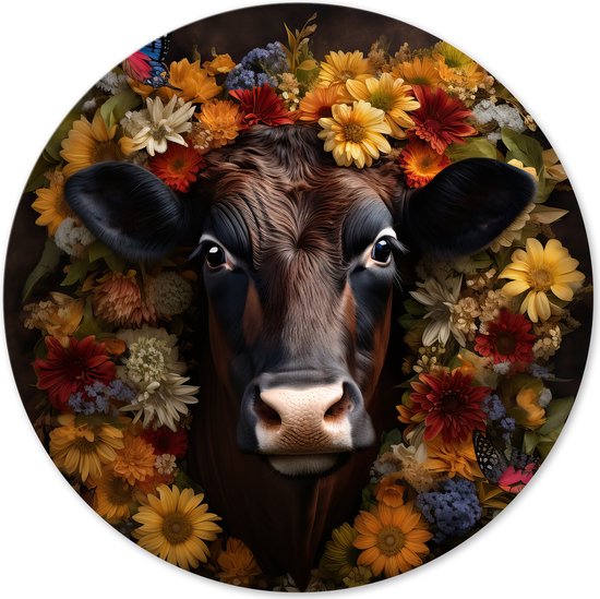 Graphic Message - Cercle mural de vache - Cercle mural - Couronne de vache - Cercle vivant d’automne