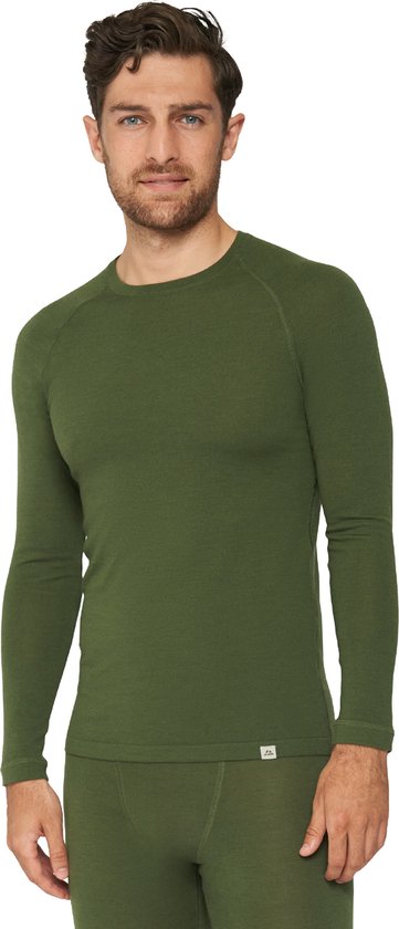 DANISH ENDURANCE Thermo Shirt met Lange Mouwen voor Heren - van Merino Wol - Groen - XL