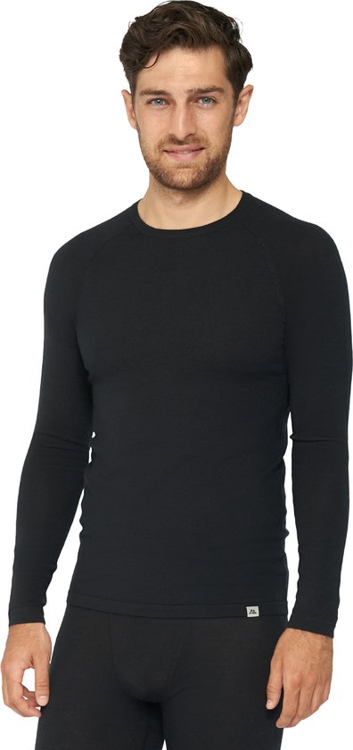 DANISH ENDURANCE Thermo Shirt met Lange Mouwen voor Heren - van Merino Wol - Zwart - S