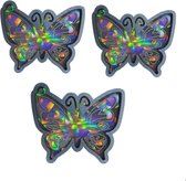 Holografische Vlinder Epoxyhars Siliconen Mal - Voor DIY Ketting Decoraties en Sleutelhanger Creaties - Zwart - 3 Stukken
