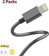 iPhone oplader kabel - USB A naar Lightning kabel 1 meter | iPhone kabel - Lightning USB kabel (2 Packs)