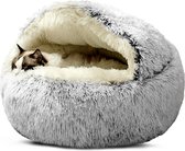 CALIYO Hondenmand Schelpvorm - Kattenmand 65 cm - Half Gesloten Hondenkussen - Geschikt voor honden/katten tot 45 cm - Lichtgrijs