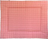BINK Bedding Boxkleed Curve 80 x 100 cm - vulling fiberfill 400 grams - speelkleed - parklegger - lijnen - curves - rood - roze - tweezijdig