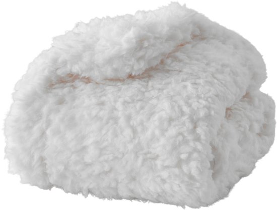 Plaids Cocooning - fleece deken - babyplaid - wit- Superzachte fleece - 90 cm x 73 cm -
