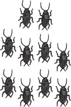Amscan nep kakkerlakken/kevers 5 cm - zwart/bruin - 10x - Horror/griezel thema decoratie beestjes