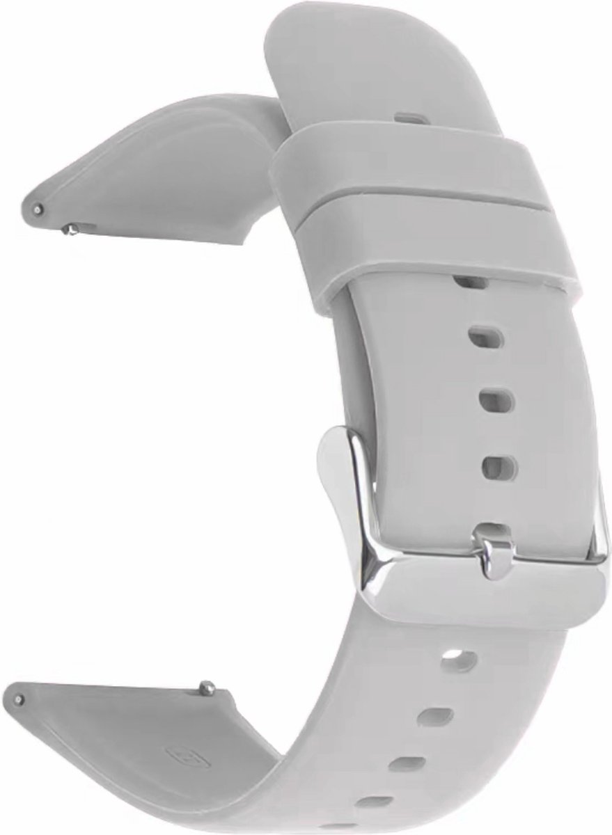 Zachte siliconen band met gesp - 22 MM - Grijs - Smartwatchband compatibel met Samsung Galaxy Watch 3 45mm, Huawei Watch 4, 4 Pro, GT2 46mm, GT 2 Pro, GT 3 Pro, GT 2e, GT Active Watch, Watch 3, Watch 3 Pro, Watch GT Runner, GT3 46mm, Xiaomi Amazfit
