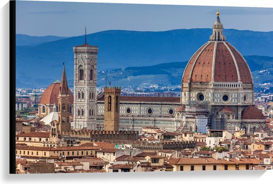 Canvas - Stad - Florence - Gebouw - 90x60 cm Foto op Canvas Schilderij (Wanddecoratie op Canvas)