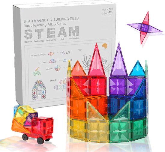 Magnetisch speelgoed - Auto- Magnetische bouwstenen - Speelgoed - Speelgoed kinderen - Sinterklaas Cadeau