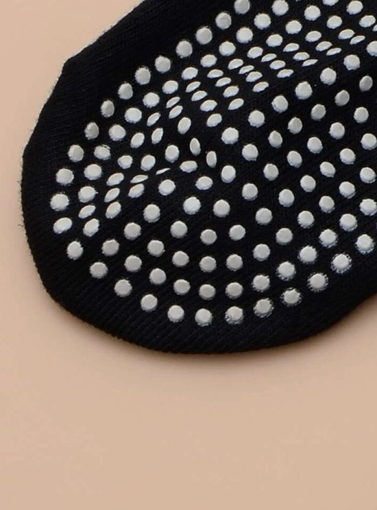 Sokken - Yoga sokken - Anti slip - Zwarte sport sokken - Zwart met wit - One size stretch sokken van Merkloos — afbeelding 3