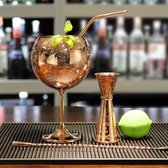 Gin-glazenset van cocktail-wijnglazen van roestvrij staal, set voor het bereiden van gin voor gin-liefhebbers, 680 ml, roségoud.