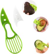 Narimano® 3 In 1 Avocado Snijmachine Fruit Dunschiller - Plastic Mes Avocado Snijmachine Pulp Vlees Separator - Keuken Gereedschap - Groen