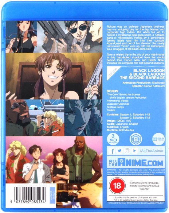 Black Lagoon Anime - Complete Season 1 & 2 - 3xBlu-ray - 22 april