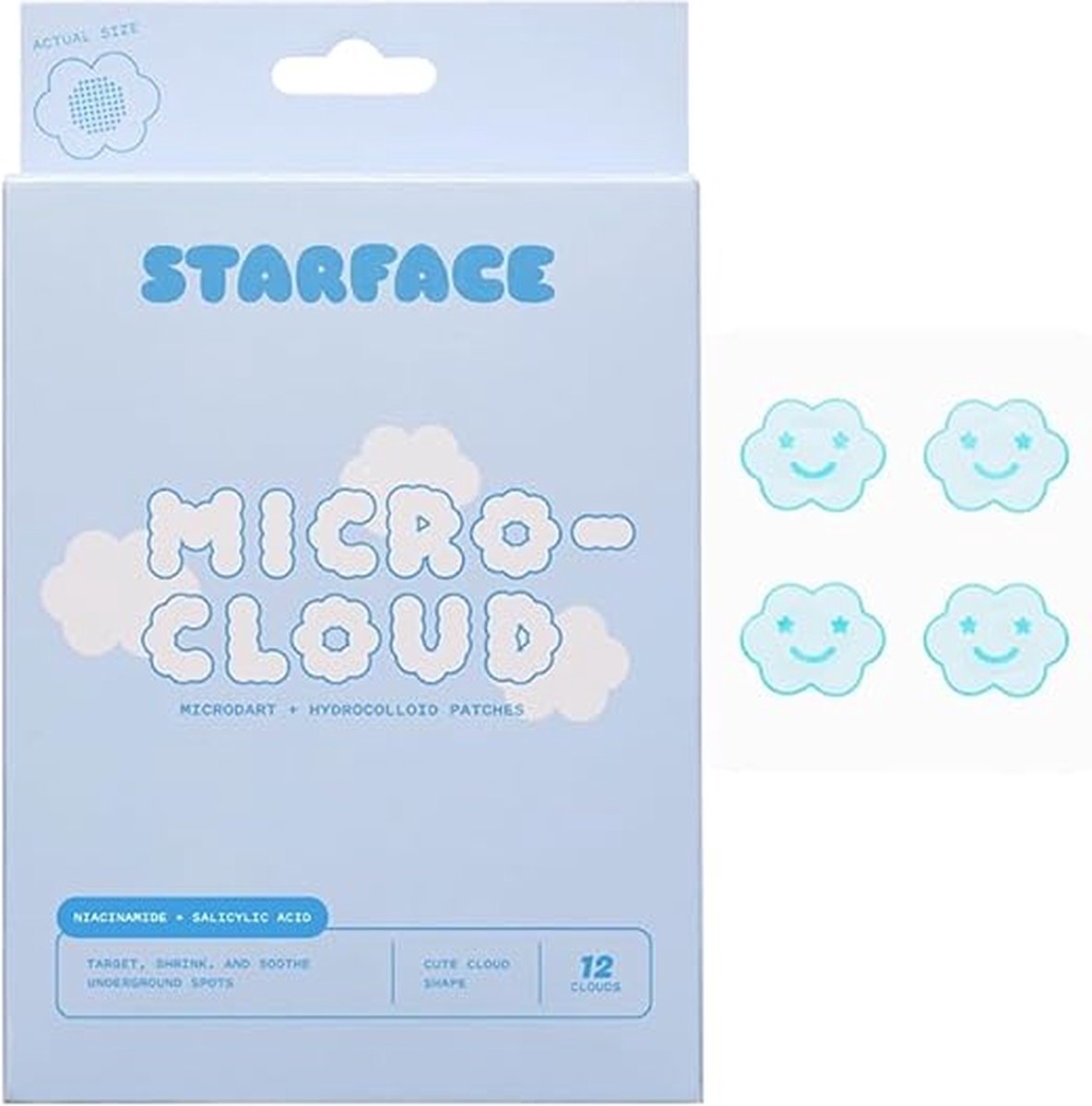 Goedkoopste Starface Micro-Cloud - Hydrocolloid Microdart Patches - Pimple Patches with Salicylic Acid and Niacinamide - 12 count