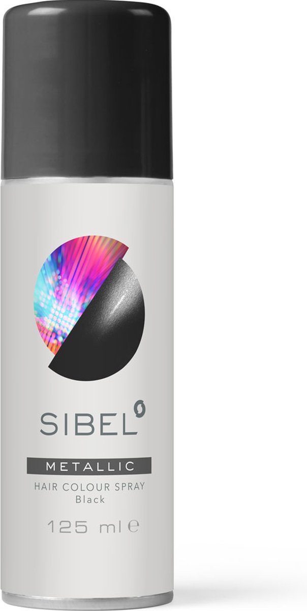 Sibel Metallic Hair Colour Spray -Zwart