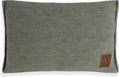 Knit Factory Uni Sierkussen - Urban Green - Rectangulaire - 60x40 cm - Housse de coussin avec rembourrage