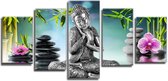 Diamond Painting Pakket - 5 Losse Delen - Boeddha Zen - 150x90 cm - Complete Set - Volledige Bedekking - Ronde Steentjes