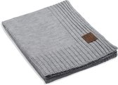 Knit Factory Uni Gebreid Plaid - Woondeken - plaid - Wollen deken - Kleed - Licht Grijs - 160x130 cm