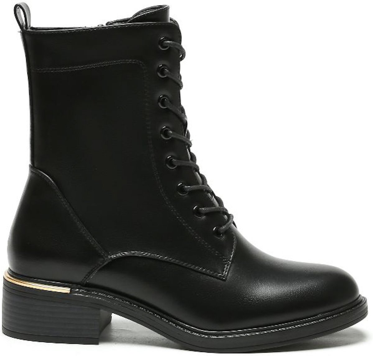 Smile Favorites® Dames Veterboots - Zwart - Imitatieleer - Maat 36