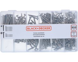 BLACK+DECKER Schroeven Assortiment - 332 Stuks - PH1 - PH2 - Hout Schroevenset