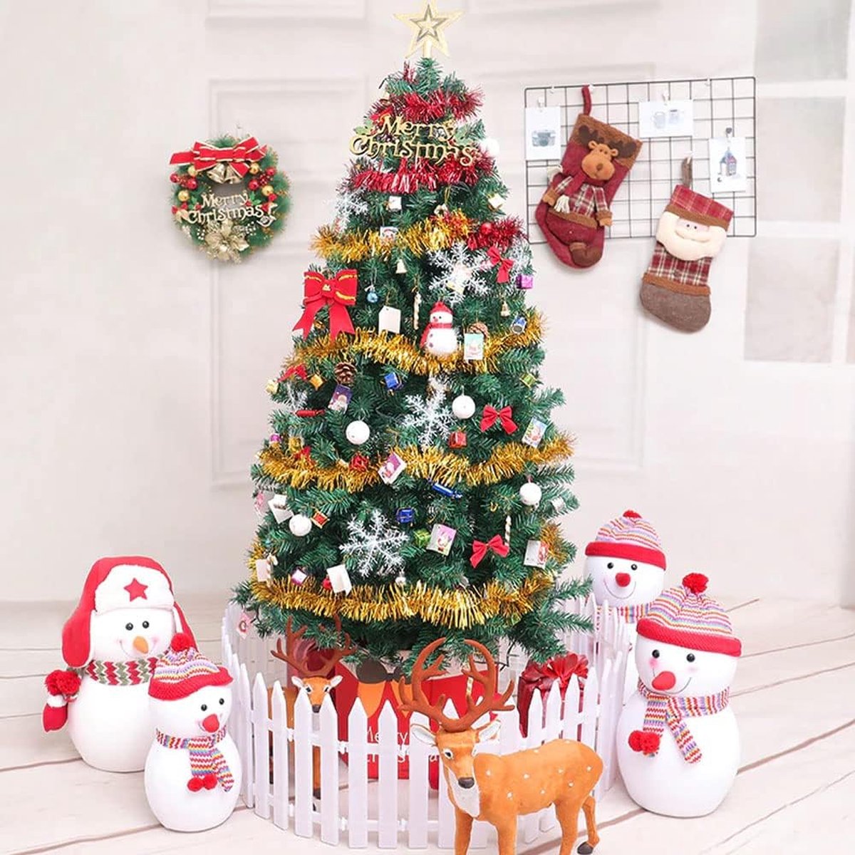 Decoratieve kerstslinger Kunstspar in groen 3m / 6m / 9m