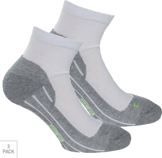 Bamboe Quarter Chaussettes de marche Xp 3-Pack - Wit - taille 46-47 - Chaussettes de marche basses en tissu de Bamboe doux et respirant - Anti-ampoules - Femme/Homme