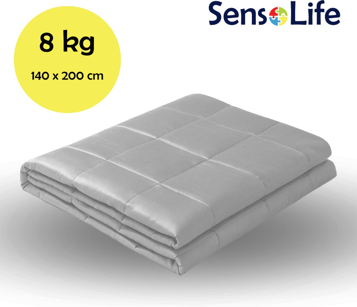 Verzwaringsdeken BASIC licht grijs - 140 x 200 cm - 8 kg - Weighted blanket