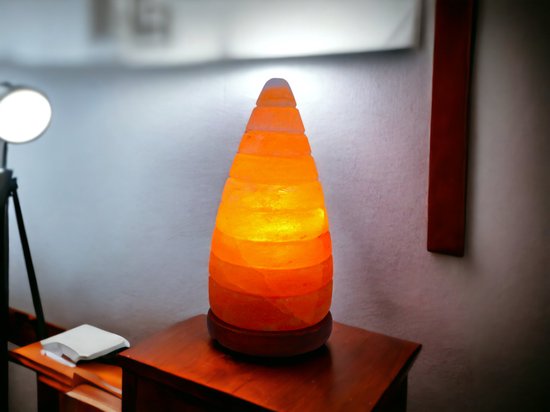 Zoutlamp Nachtlampje - CONE LAMP - Himalayazout -Nachtlamp - Tafellamp slaapkamer - 20cm - 2Kg