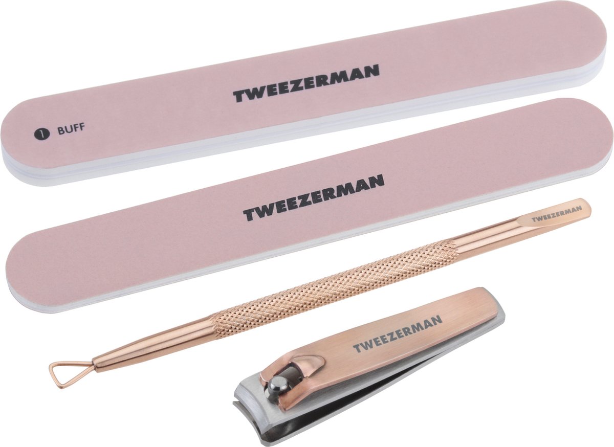 Tweezerman Rose Gold Manicure Set – Luxe Nagelverzorgingsset Met Roestvrijstalen Tools – Inclusief Nagelknipper En Vijl Voor Complete Verzorging – Voor Perfecte Nagels – Duurzaam & Hygiënisch – Beauty Must‑Have Cadeau‑Set - Voor Dagelijks Gebruik