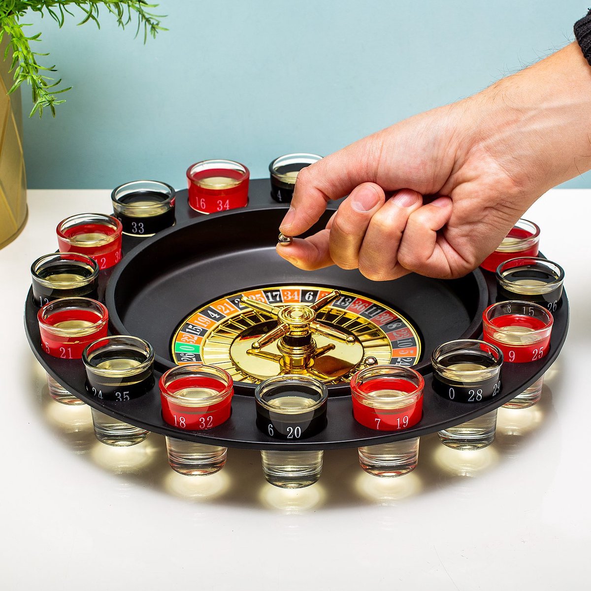 Set de 2 jeux d'alcool Jeu roulette jeu à boire Ludo Jeu à boire