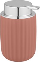 Distributeur de savon Agropoli vieux rose, distributeur de savon rechargeable pour 250 ml de savon liquide en plastique de haute qualité avec design en plastique et surface structurée, 7,5 x 12,5 x 9 cm