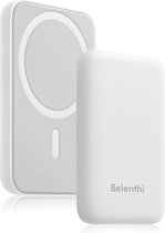 Belenthi Powerbank - 5000 mAh - 22.5W - Geschikt voor iPhone 12/13/14/15 en MagSafe - Draadloos opladen - Wit